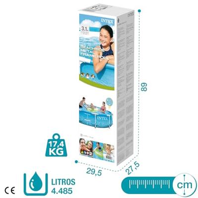 Intex 28206NP Beachside Metal Frame Zwembad 305x76 cm zonder Filterpomp