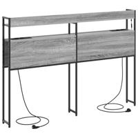 Opberghoofdbord met plank Grijs sonoma 135 cm Bewerkt hout - thumbnail