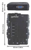 Manhattan KVM-Umschalter 4 poorten KVM-switch VGA USB 1600 x 900 Pixel - thumbnail