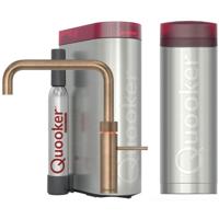 Quooker Fusion Square Keukenkraan Set - Kokend Warm- en Koud Water - Messing Patina - Inclusief PRO3 Reservoir & CUBE - Direct Gekoeld Bruisend Water - thumbnail