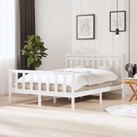 Bedframe massief hout wit 150x200 cm - thumbnail