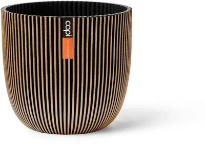 Capi nature groove bol bloempot 25x23 cm zwart goud