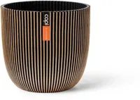 Capi nature groove bol bloempot 25x23 cm zwart goud - thumbnail