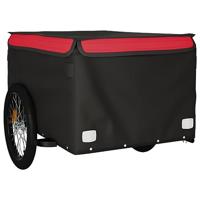 VidaXL Fietstrailer 45 kg ijzer zwart en rood - thumbnail