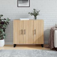 Dressoir 90x34x80 cm bewerkt hout sonoma eikenkleurig - thumbnail