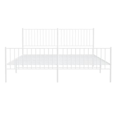 Bedframe met hoofd- en voeteneinde metaal wit 183x213 cm