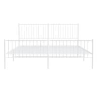 Bedframe met hoofd- en voeteneinde metaal wit 183x213 cm - thumbnail