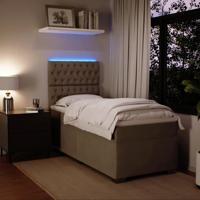 Boxspring met matras fluweel lichtgrijs 200x200 cm - thumbnail
