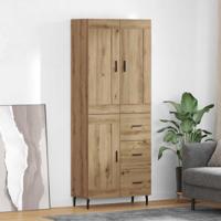 Hoge kast met lade 2 pcs Artisan Eiken Geengineerd Hout en Glas - thumbnail