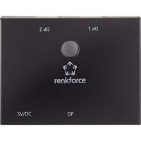 Renkforce DisplayPort-switch 2 poorten Bidirectioneel bruikbaar 3840 x 2160 Pixel - thumbnail