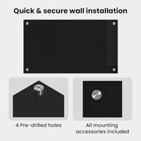 VidaXL Keuken achterwand zwart 70 x 40 cm gehard glas - thumbnail