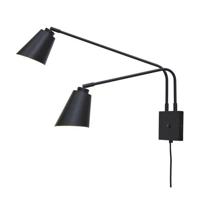 its about RoMi Wandlamp 'Bremen' 2-lamps, kleur Zwart - thumbnail