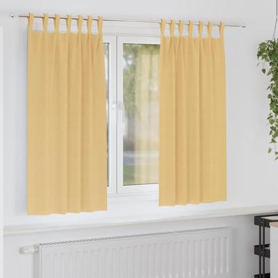 Gordijnen met gordijnen 2 pcs Beige Polyester
