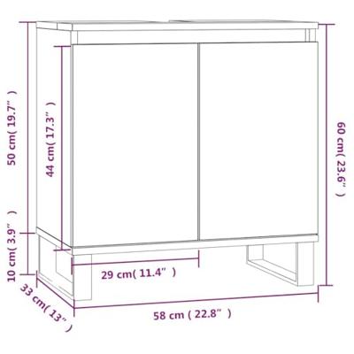 Badkamerkast 58x33x60 cm bewerkt hout wit Badkamerkast 58x33x60 cm bewerkt hout wit