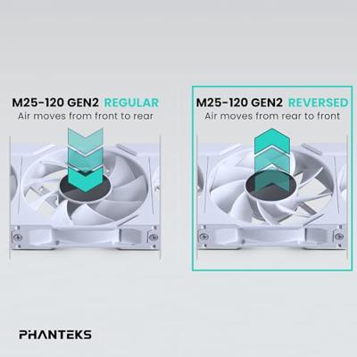 Phanteks PH-F120M25R_G2_DWT01 PC-ventilator Wit (b x h x d) 120 x 25 x 120 mm Phanteks PH-F120M25R_G2_DWT01 PC-ventilator Wit (b x h x d) 120 x 25 x 120 mm