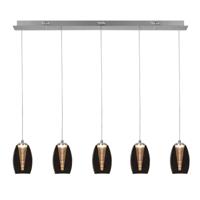 Highlight HanglampNebula nikkel recht 5-lichts smoke glas - H5431.19 - thumbnail