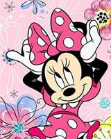 Minnie Mouse strandlaken flowers 70 x 140 cm roze - thumbnail