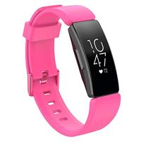 By Qubix - Compatible met Fitbit Inspire 1 / HR/Ace 2 siliconen bandje met gesp - Maat: Large - roze - Compatible fitbit bandje - thumbnail