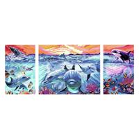 Ravensburger creart schilderen op nummer - dolphins at sunset - thumbnail
