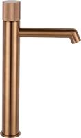 Ben Engraved Cross verhoogde wastafelkraan Geborsteld koper - thumbnail