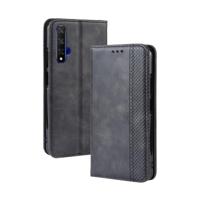 Magnetische Buckle retro Crazy Horse textuur horizontale Flip lederen case voor HUAWEI Honor 20 met houder & kaartsleuven & fotolijstjes (zwart) - thumbnail