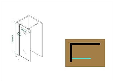 Saqu Solo inloopdouche incl. antikalk 100x200cm nanoglas/aluminium