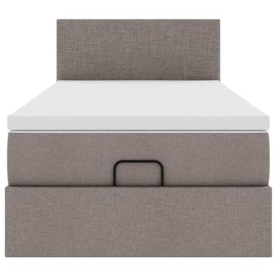 Bed met matras 90x200 cm stof taupe