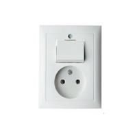 Berker S1 combinatie wisselschakelaar/wandcontactdoos zonder randaarde 1-voudig polarwit glanzend - thumbnail