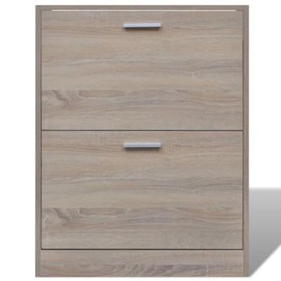 VidaXL Schoenenkast met 2 vakken eiken-look hout