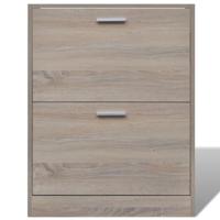 VidaXL Schoenenkast met 2 vakken eiken-look hout - thumbnail