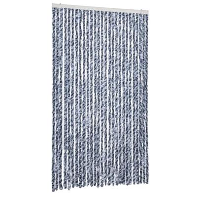 VidaXL Vliegengordijn 118x220 cm chenille blauw en wit
