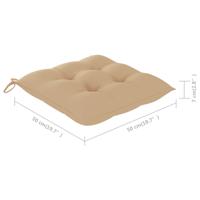 Tuinstoelen 6 st met kussens massief teakhout - thumbnail