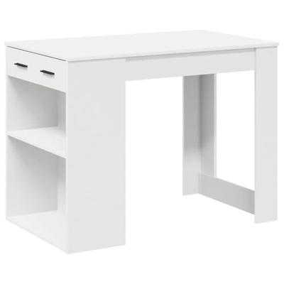 Bureau met lade en plank 102x62x77,5 cm bewerkt hout wit Bureau met lade en plank 102x62x77,5 cm bewerkt hout wit