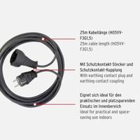 Brennenstuhl Kwaliteits kunststof verlengsnoer 25m zwart H05VV-F 3G1,5 - 1165480 - thumbnail