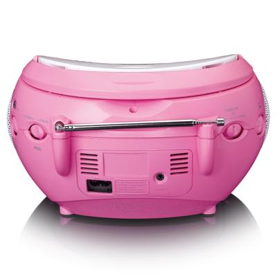 Lenco Boombox met CD-speler FM-radio en stickers Roze - SCD-24PK KIDS