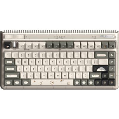 Iqunix OG80 Hitchhiker Wireless Mechanical Keyboard, gaming toetsenbord (Grijs/wit, US lay-out, Cherry MX Silent Red, RGB leds, 80% (TKL), Hot-swappable, PBT, 2.4GHz | Bluetooth 5.1 | USB-C)