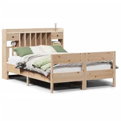 Bed met boekenkast zonder matras massief grenenhout 160x200 cm - thumbnail