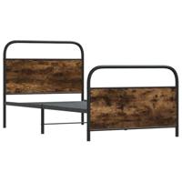 Bedframe zonder matras bewerkt hout gerookt eiken 90x190 cm - thumbnail