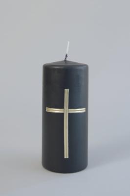 Traditionele Kerkkaars - Gedachteniskaars met Zilveren Kruis - 18 x 8 cm Traditionele Kerkkaars - Gedachteniskaars met Zilveren Kruis - 18 x 8 cm