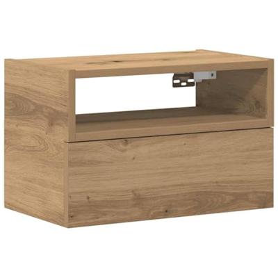 Nachtkastje wandgemonteerd 45x26x28,5 cm artisanaal eikenkleur