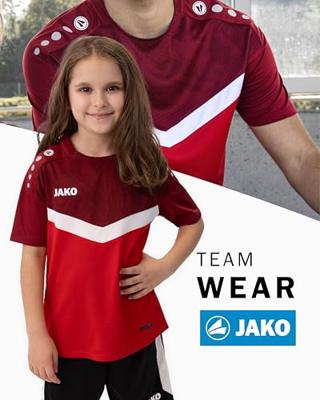 JAKO 6124K T-Shirt Iconic Kids - Rood/Wijnrood - 140