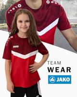 JAKO 6124K T-Shirt Iconic Kids - Rood/Wijnrood - 140 - thumbnail