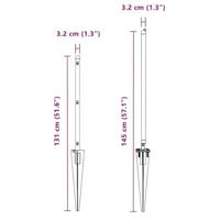 VidaXL Afrasteringspaal 7 pcs grijs staal - thumbnail