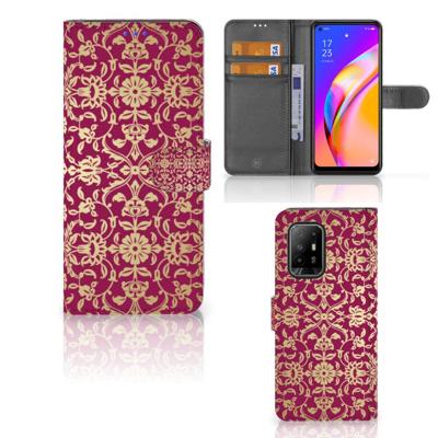 Wallet Case OPPO Reno5 Z | A94 5G Barok Pink Wallet Case OPPO Reno5 Z | A94 5G Barok Pink