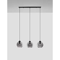 Lyora HanglampPalmer 3-lichts recht zwart met smoke glas - 9241150 - thumbnail