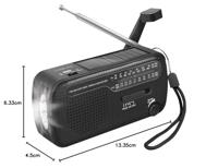 LogiLink noodradio met 3 oplaadmogelijkheden: dynamo-handslinger, zonnepaneel en USB, met geïntegreerde zaklamp - thumbnail