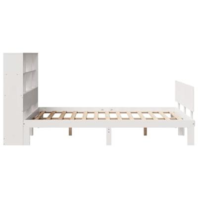 Bed met boekenkast zonder matras grenenhout wit 120x190 cm