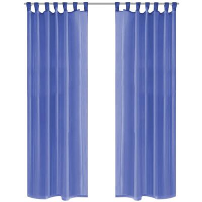VidaXL Gordijnen voile 140x175 cm koningsblauw