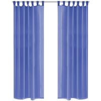 VidaXL Gordijnen voile 140x175 cm koningsblauw - thumbnail