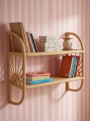 Rotan rek / schap met 2 niveaus Zon hout